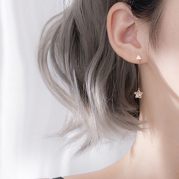 Women's Fashion Rose Gold Star Drop Earrings-Womens Earrings-SunnyHouse Jewelry