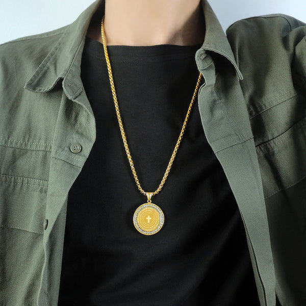 Men's Fashion Cross Pendant Necklace-Mens Pendant Necklace-SunnyHouse Jewelry