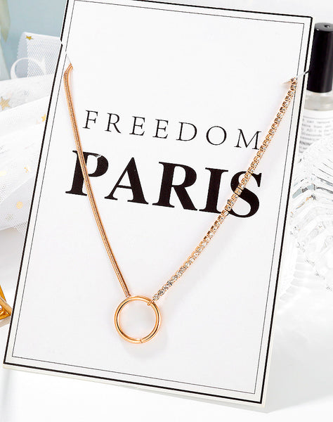 Women's Fashion Simple Ring Pendant Necklace-Womens Pendant Necklace-SunnyHouse Jewelry