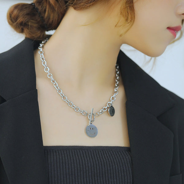 Women's Fashion Smile Pendant Necklace-Womens Pendant Necklace-SunnyHouse Jewelry