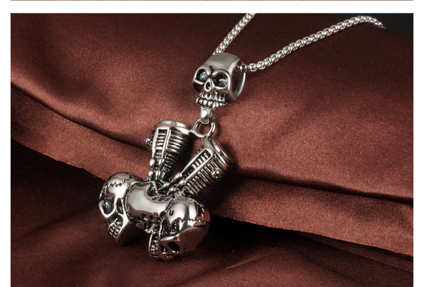 Men's Fashion Skull Engine Pendant Necklace-Mens Pendant Necklace-SunnyHouse Jewelry