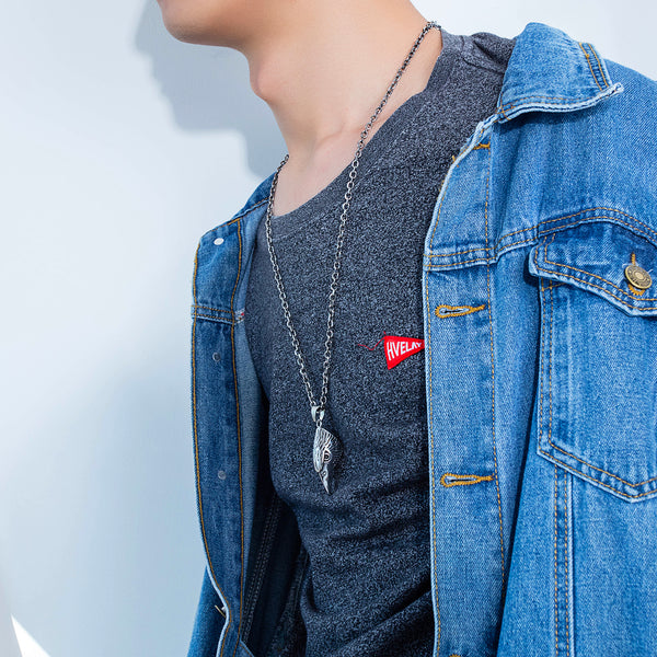 Men's Fashion Eagle Head Pendant Necklace-Mens Pendant Necklace-SunnyHouse Jewelry