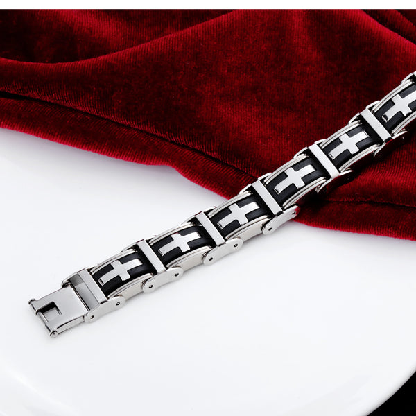 Men's Fashion Cross Bracelet-Mens Bracelet-SunnyHouse Jewelry