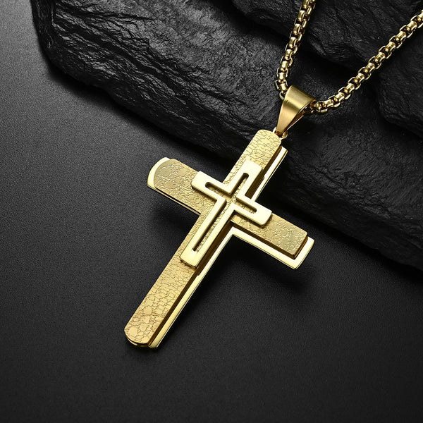 Men's Fashion Simple Cross Pendant Necklace-Mens Pendant Necklace-SunnyHouse Jewelry