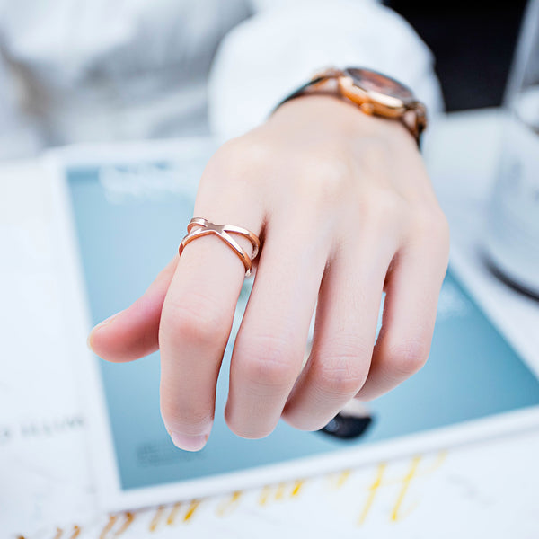 Women's Fashion Rose Gold Ring-Womens Ring-SunnyHouse Jewelry