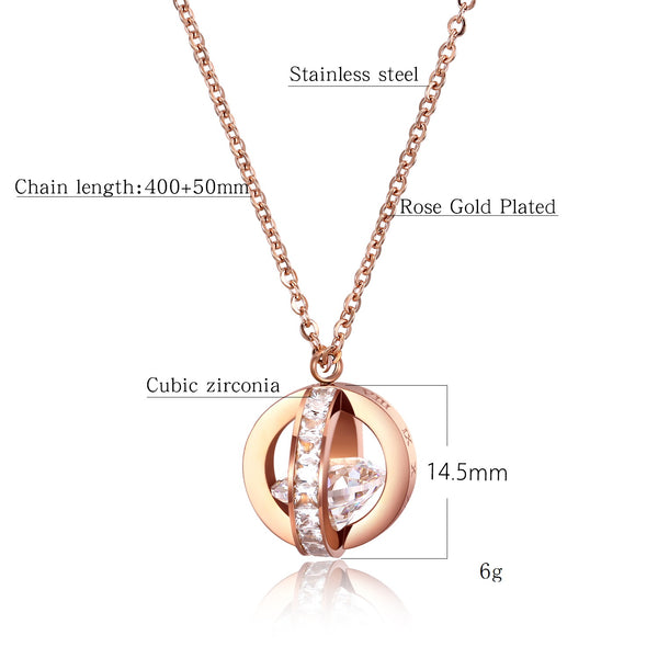 Women's Fashion Big Diamond Pendant Necklace-Womens Pendant Necklace-SunnyHouse Jewelry