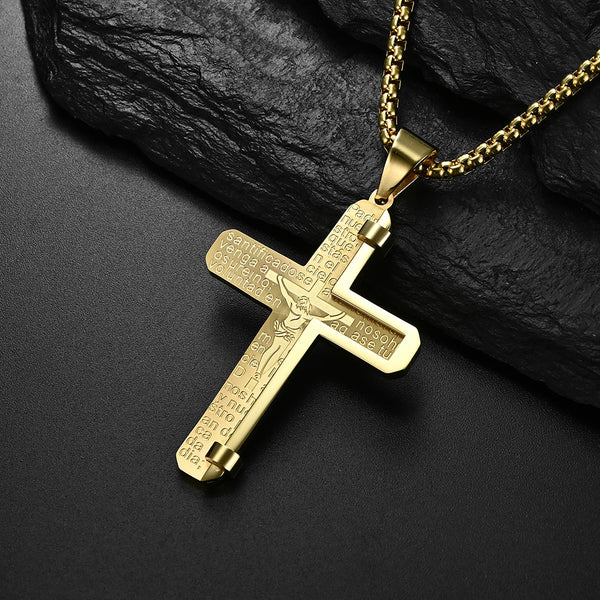 Men's Fashion Jesus Cross Pendant Necklace-Mens Pendant Necklace-SunnyHouse Jewelry
