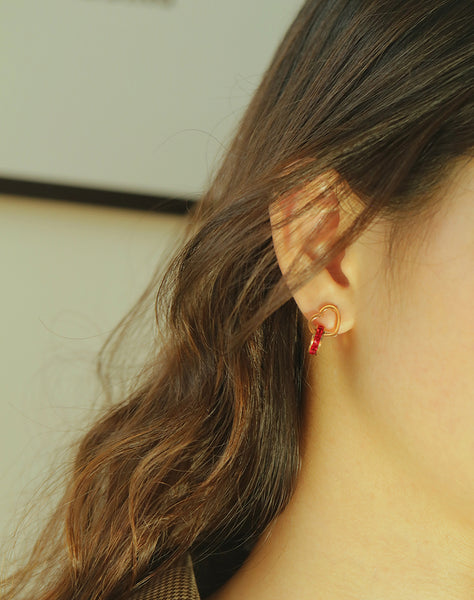 Women's Fashion Rose Gold Heart Earrings-Womens Earrings-SunnyHouse Jewelry