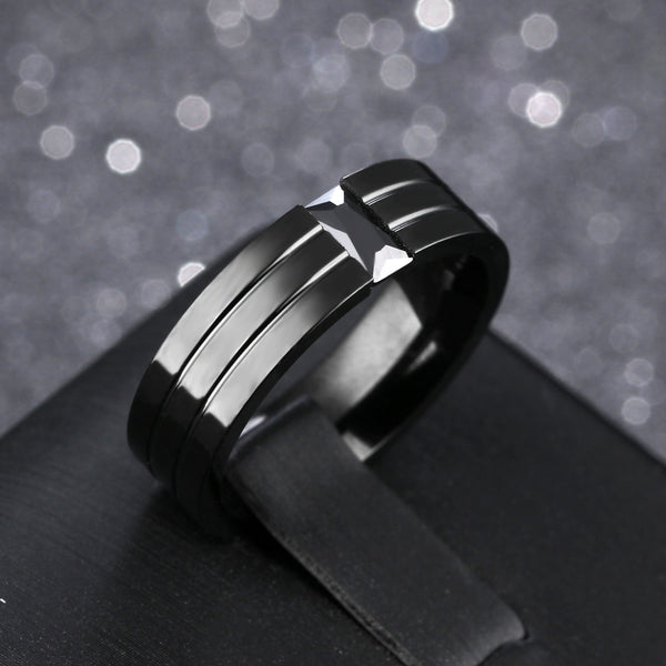 Men's Fashion Black Ring-Mens Ring-SunnyHouse Jewelry