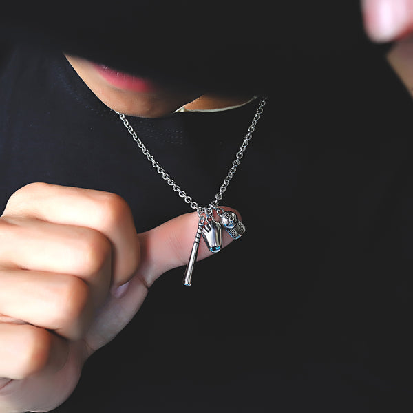 Men's Fashion Baseball Style Pendant Necklace-Mens Pendant Necklace-SunnyHouse Jewelry