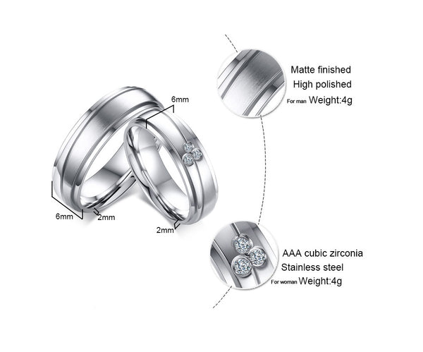 His & Hers Matching Set Simple Love Style Couple Rings, Wedding Band Set, Valentine, Anniversary, Wedding, Promise, Engagement Ring-Couple Rings-SunnyHouse Jewelry