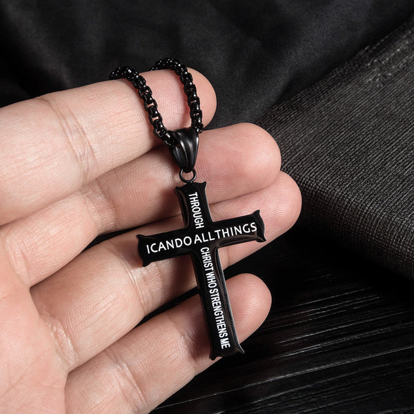Men's Fashion I can do all things Pendant Necklace-Mens Pendant Necklace-SunnyHouse Jewelry