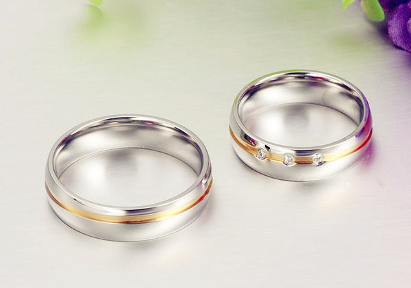 His & Hers Matching Set Simple Style Couple Rings, Wedding Band Set, Valentine, Anniversary, Wedding, Promise, Engagement Ring-Couple Rings-SunnyHouse Jewelry