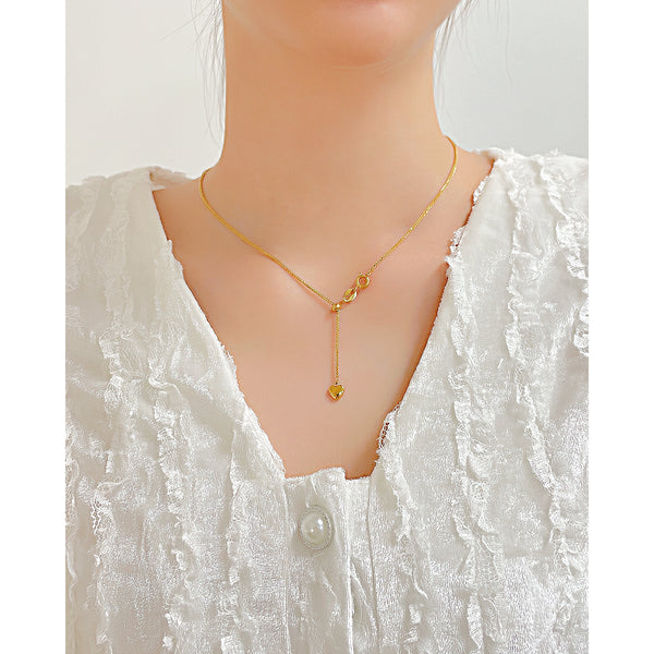Women's Fashion Slim Heart Pendant Necklace-Womens Pendant Necklace-SunnyHouse Jewelry