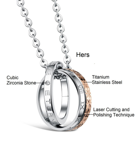 His & Hers Matching Set Eternal Love Couple Necklace Couple Jewelry Set-Couple Necklace-SunnyHouse Jewelry