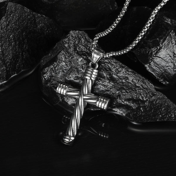 Men's Fashion Rope Cross Pendant Necklace-Mens Pendant Necklace-SunnyHouse Jewelry