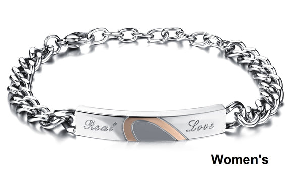 His & Hers Matching Set Heart with Heart Couple Bracelets, Valentine, Anniversary, Wedding, Promise, Engagement Gift-Couple Bracelets-SunnyHouse Jewelry