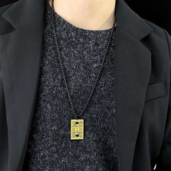 Men's Fashion Skull Tag Pendant Necklace-Mens Pendant Necklace-SunnyHouse Jewelry