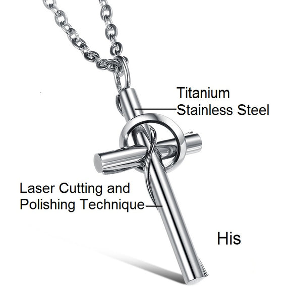 His & Hers Matching Set Lingering Love Cross Couple Necklace Couple Jewelry Set-Couple Necklace-SunnyHouse Jewelry