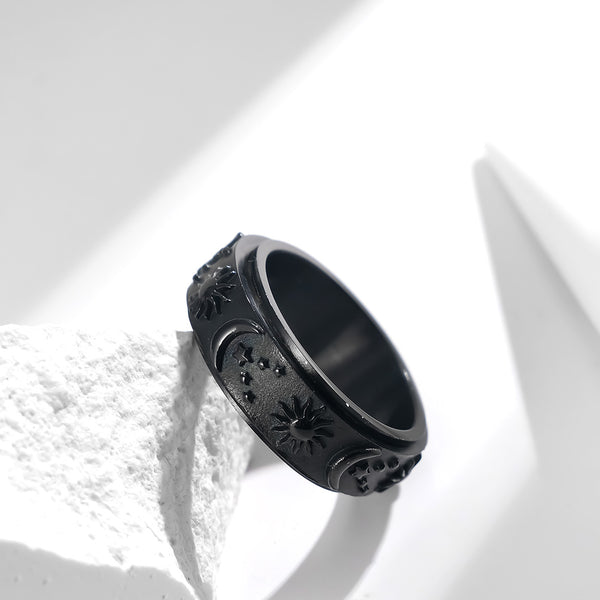 Men's Fashion Sun and Moon Ring-Mens Ring-SunnyHouse Jewelry