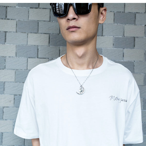 Men's Fashion I Love You to the Moon and Back Pendant Necklace-Mens Pendant Necklace-SunnyHouse Jewelry