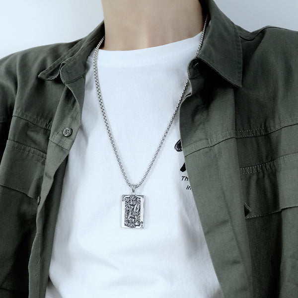 Men's Fashion Poker King Pendant Necklace-Mens Pendant Necklace-SunnyHouse Jewelry