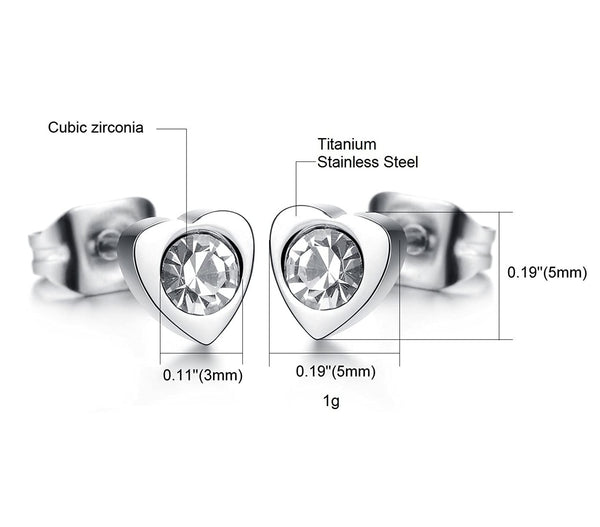 Women's Fashion Diamond Cute Heart Earrings-Womens Earrings-SunnyHouse Jewelry