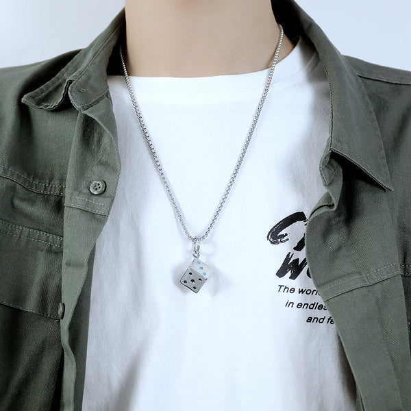 Men's Fashion Lucky Dice Pendant Necklace-Mens Pendant Necklace-SunnyHouse Jewelry
