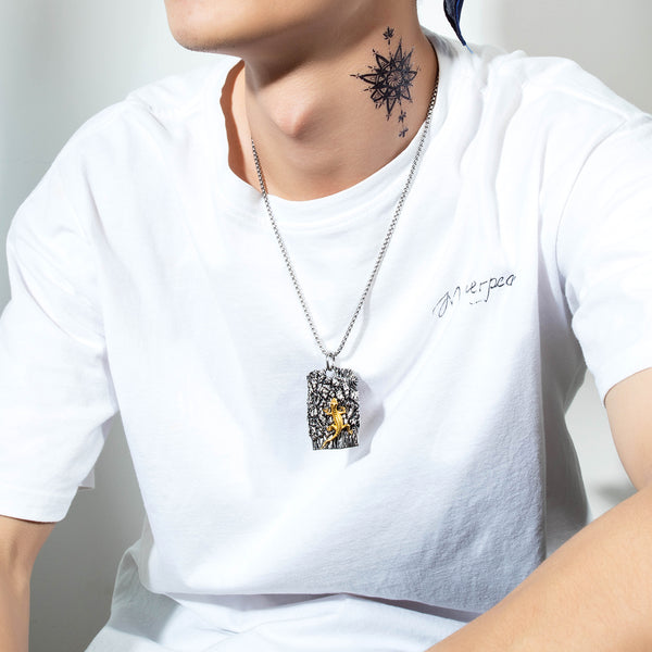 Men's Fashion Gecko Tag Pendant Necklace-Mens Pendant Necklace-SunnyHouse Jewelry