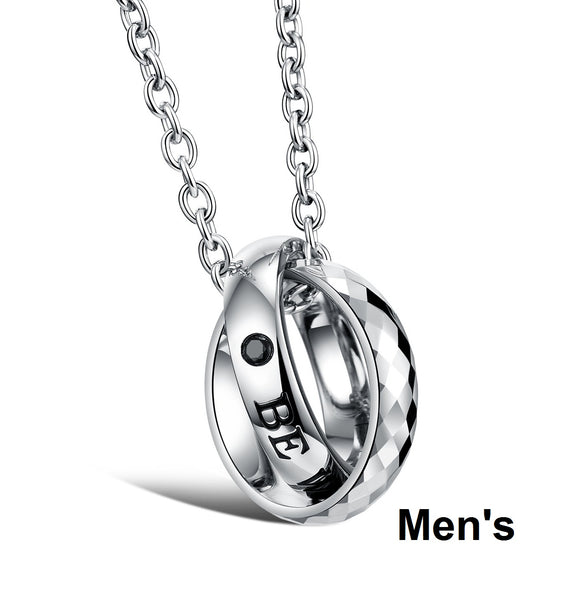His & Hers Matching Set Be with You Couple Rings Necklace Love Style Couple Jewelry Set-Couple Necklace-SunnyHouse Jewelry