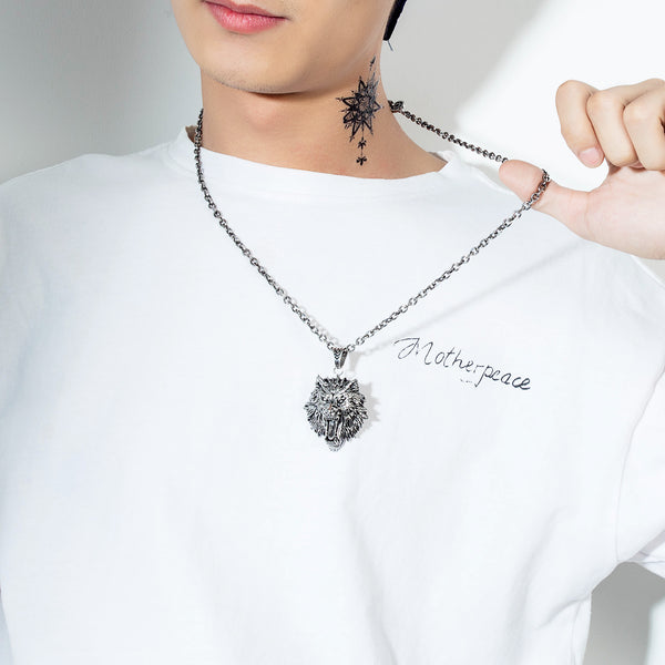 Men's Fashion Tiger Pendant Necklace-Mens Pendant Necklace-SunnyHouse Jewelry