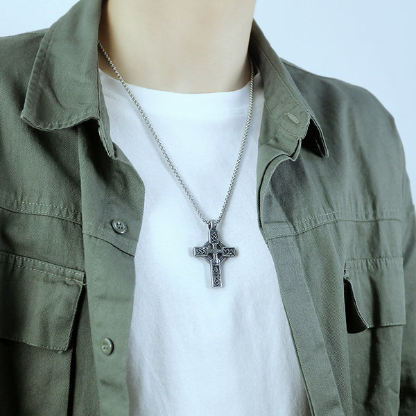Men's Fashion Hip Hop Cross Pendant Necklace-Mens Pendant Necklace-SunnyHouse Jewelry