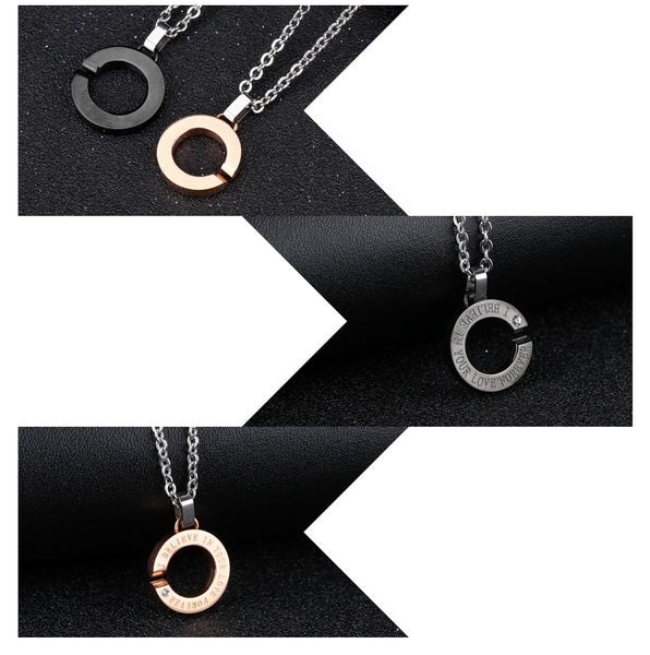 His & Hers Matching Set I Belive in You Love Forever Couple Necklace Couple Jewelry Set-Couple Necklace-SunnyHouse Jewelry