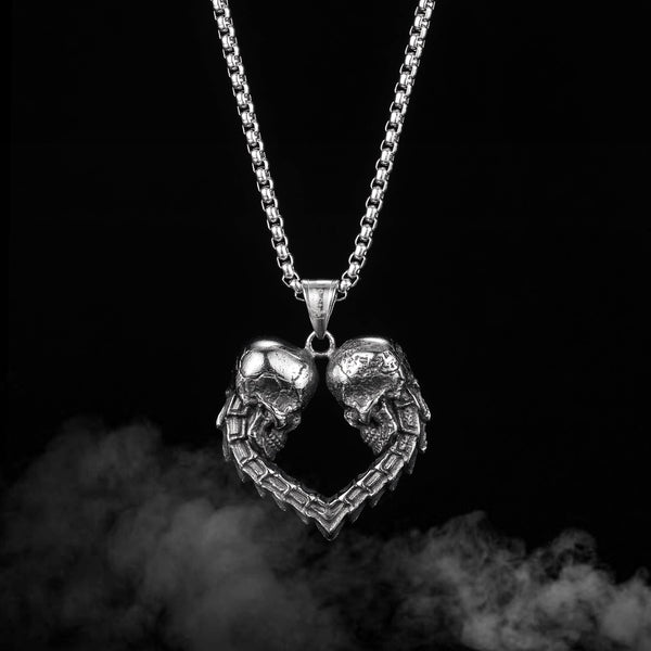 Men's Fashion Skull Heart Pendant Necklace-Mens Pendant Necklace-SunnyHouse Jewelry