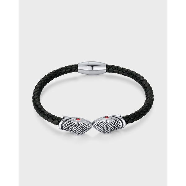 Men's Fashion Snake Leather Bracelet-Mens Bracelet-SunnyHouse Jewelry