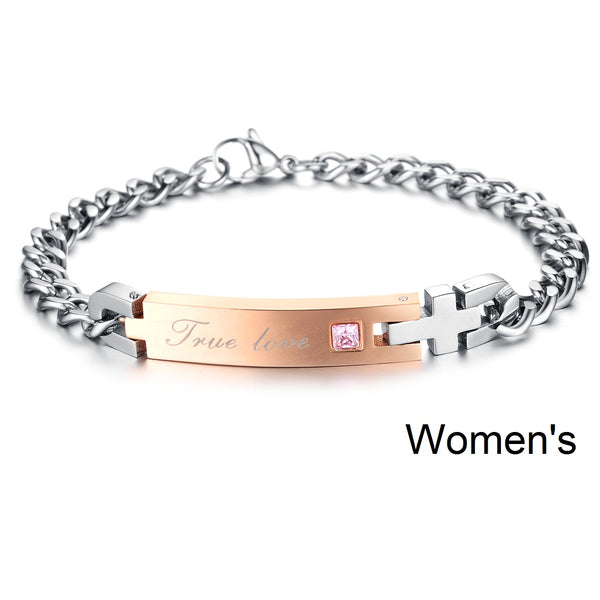 His & Hers Matching Set True Love Couple Bracelets, Valentine, Anniversary, Wedding, Promise, Engagement Gift-Couple Bracelets-SunnyHouse Jewelry