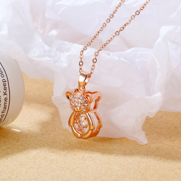 Women's Fashion Teddy Bear Pendant Necklace-Womens Pendant Necklace-SunnyHouse Jewelry