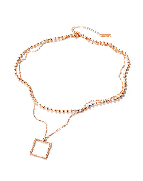 Women's Fashion Blinking Square Pendant Necklace-Womens Pendant Necklace-SunnyHouse Jewelry