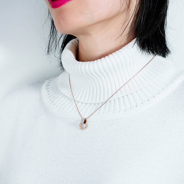 Women's Fashion Diamond Ring Pendant Necklace-Womens Pendant Necklace-SunnyHouse Jewelry