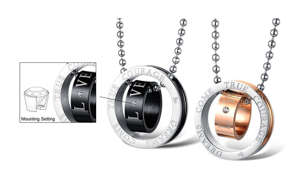 His & Hers Matching Set Dreams Come True Couple Necklace Couple Jewelry Set-Couple Necklace-SunnyHouse Jewelry