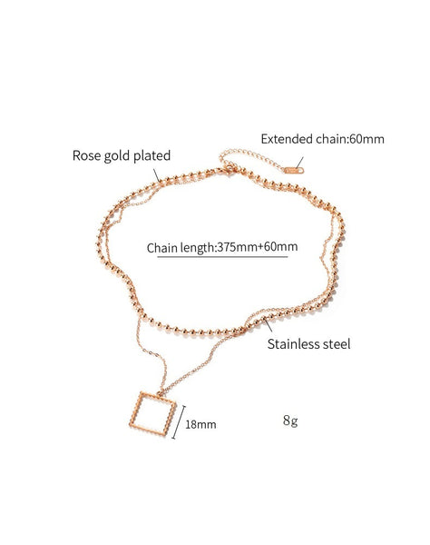 Women's Fashion Blinking Square Pendant Necklace-Womens Pendant Necklace-SunnyHouse Jewelry