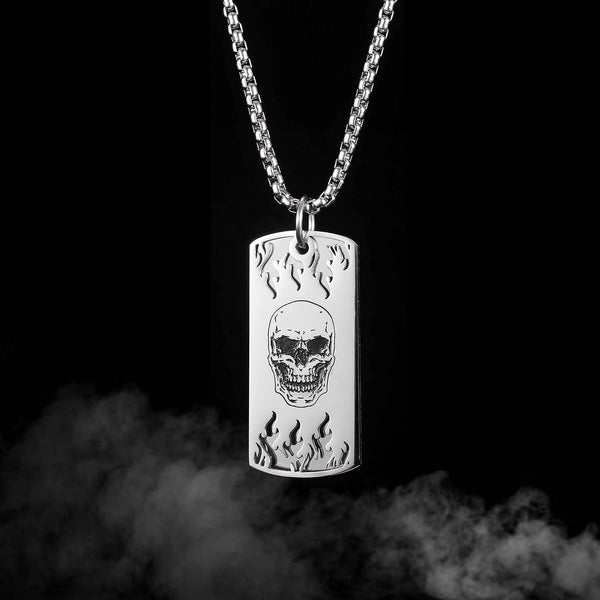 Men's Fashion Hip Hop Skull Tag Pendant Necklace-Mens Pendant Necklace-SunnyHouse Jewelry