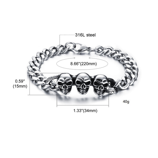 Men's Fashion Hip Hop Skull Bracelet-Mens Bracelet-SunnyHouse Jewelry