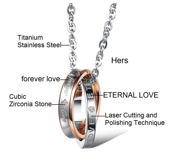 His & Hers Matching Set Forever Love Couple Necklace Couple Jewelry Set-Couple Necklace-SunnyHouse Jewelry