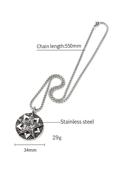 Men's Fashion Star Compass Pendant Necklace-Mens Pendant Necklace-SunnyHouse Jewelry