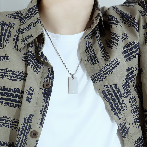 Men's Fashion Custom Tag Pendant Necklace-Mens Pendant Necklace-SunnyHouse Jewelry