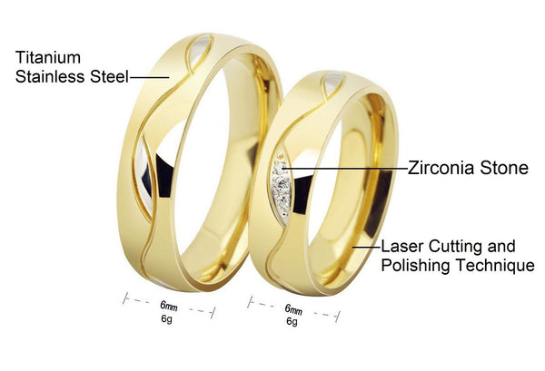 His & Hers Matching Set We Kiss Couple Rings, Wedding Band Set, Valentine, Anniversary, Wedding, Promise, Engagement Ring-Couple Rings-SunnyHouse Jewelry
