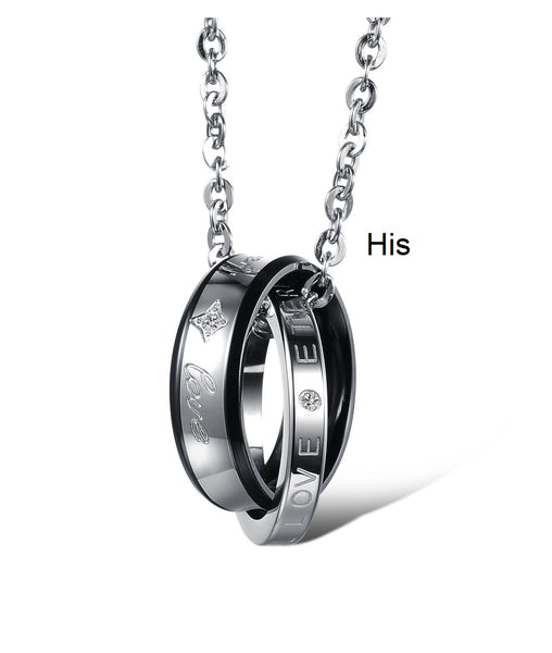 His & Hers Matching Set Forever Love Couple Necklace Couple Jewelry Set-Couple Necklace-SunnyHouse Jewelry