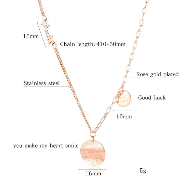 Women's Fashion You Make My Heart Smile Pendant Necklace-Womens Pendant Necklace-SunnyHouse Jewelry