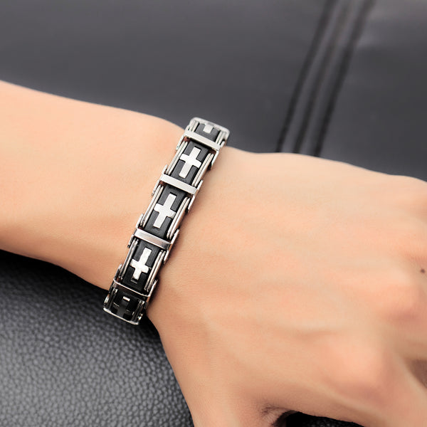Men's Fashion Cross Bracelet-Mens Bracelet-SunnyHouse Jewelry